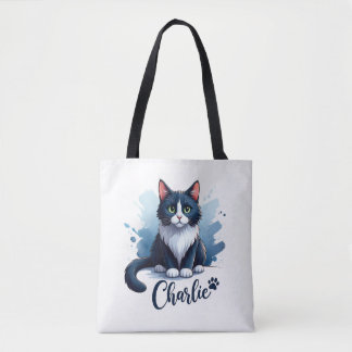 かわいい猫のイラスト トートバッグ - 猫好きへのギフト