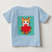 かわいい猫のイラスト ベビーTシャツ (裏面)