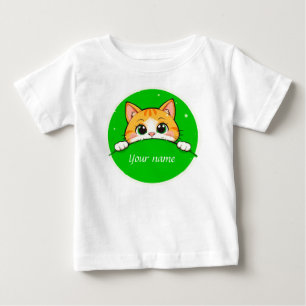 かわいい猫のイラスト ベビーTシャツ