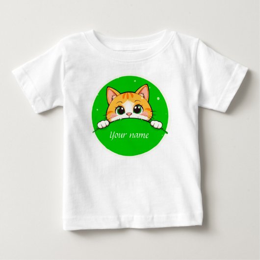 かわいい猫のイラスト ベビーTシャツ (正面)