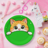 かわいい猫のイラスト ペーパープレート (パーティー)