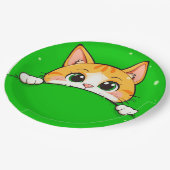 かわいい猫のイラスト ペーパープレート (アングル)