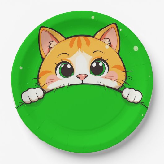 かわいい猫のイラスト ペーパープレート (正面)