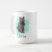 かわいい猫のイラスト マグカップ - 動物好きへのギフト (正面左)