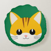 かわいい猫のイラスト ラウンドクッション (裏面)
