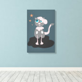 かわいい猫のイラスト 子供 キティ キャンバスプリント (インサイチュ (ウッドフロア))