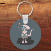 かわいい猫のイラスト 子供 キティ キーホルダー (正面)