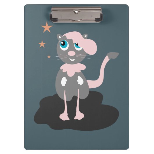 かわいい猫のイラスト 子供 キティ クリップボード (正面)