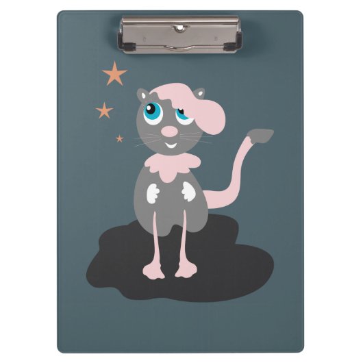 かわいい猫のイラスト 子供 キティ クリップボード (正面)