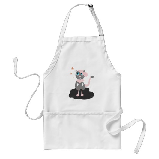かわいい猫のイラスト 子供 キティ スタンダードエプロン (正面)