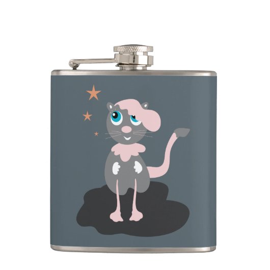 かわいい猫のイラスト 子供 キティ フラスク (正面)