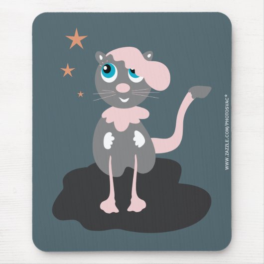 かわいい猫のイラスト 子供 キティ マウスパッド (正面)