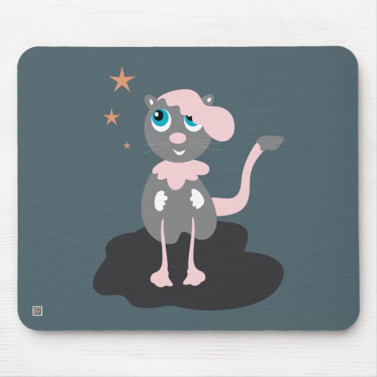 かわいい猫のイラスト 子供 キティ マウスパッド (正面)