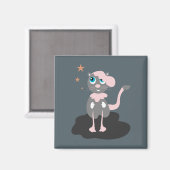 かわいい猫のイラスト 子供 キティ マグネット (正面/裏面)