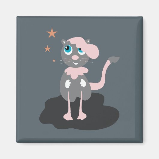 かわいい猫のイラスト 子供 キティ マグネット (正面)