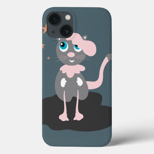 かわいい猫のイラスト 子供 キティ Case-Mate iPhoneケース (裏面)
