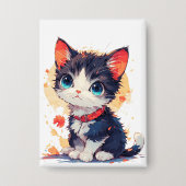 かわいい猫のイラスト - 猫好きのためのデザイン 缶バッジ (正面)