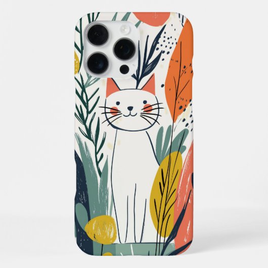 かわいい猫のイラスト iPhoneケース (裏面)