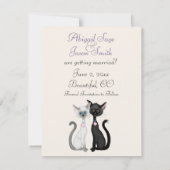 かわいい猫のイースター・セーブ・ザ・デート結婚案内 招待状 (裏面)