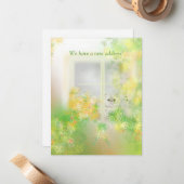 かわいい猫のウィンドウに新しいアドレスフラットノートカード ノートカード (正面/裏面インサイチュ)