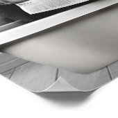 かわいい猫のウォールアート白黒のトイレ ポスター (角)