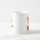 かわいい猫のウクレレの瞬間 コーヒーマグカップ (中央)