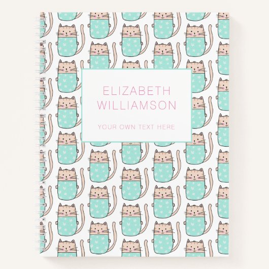 かわいい猫のオリジナルデザイン ノートブック (正面)