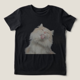 かわいい猫のカスタムペット写真キッズTシャツ トライブレンドTシャツ