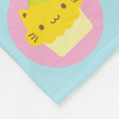 かわいい猫のカップケーキ フリースブランケット (角)