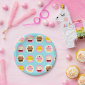 かわいい猫のカップケーキ ペーパープレート (パーティー)