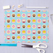 かわいい猫のカップケーキ 薄葉紙 (クラフト)