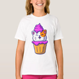 かわいい猫のカップケーキ Tシャツ