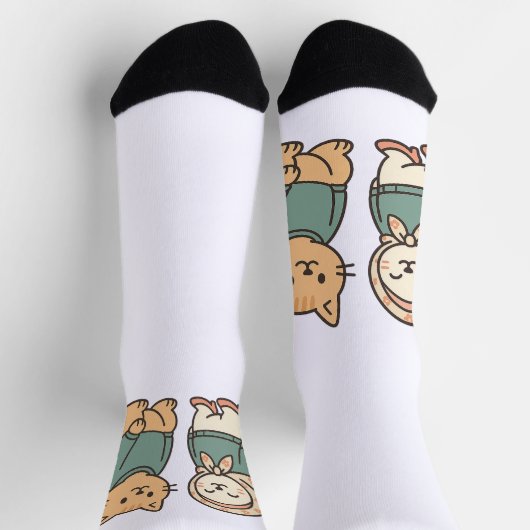 かわいい猫のカップルのおしゃれ» ソックス (上部)
