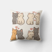 かわいい猫のカップル枕 クッション (裏面)