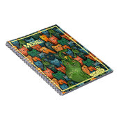 かわいい猫のカラフルなパターン ノートブック (右側)