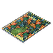 かわいい猫のカラフルなパターン ノートブック (左側)