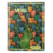 かわいい猫のカラフルなパターン ノートブック (正面)