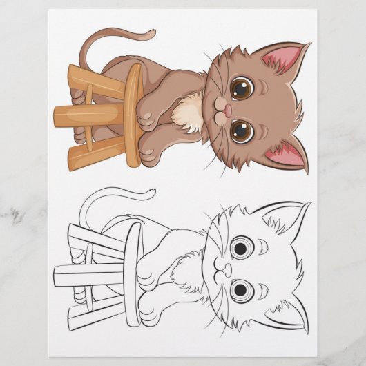 かわいい猫のカラーリングページ (正面)