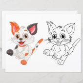 かわいい猫のカラーリングページ (正面/裏面)