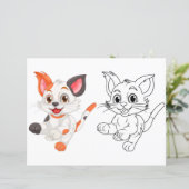 かわいい猫のカラーリングページ (スタンド正面)