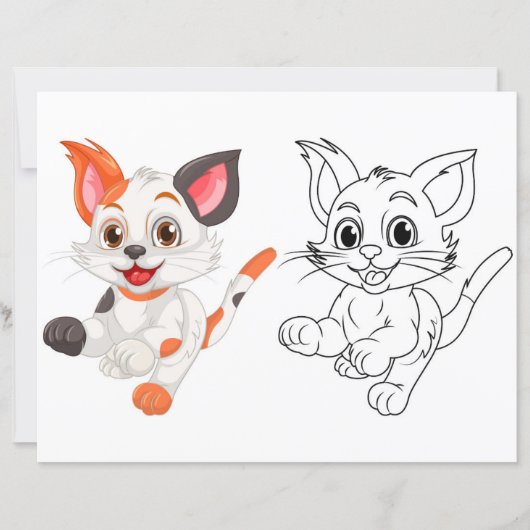 かわいい猫のカラーリングページ (正面)