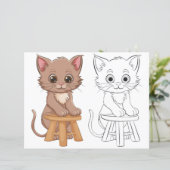かわいい猫のカラーリングページ (スタンド正面)