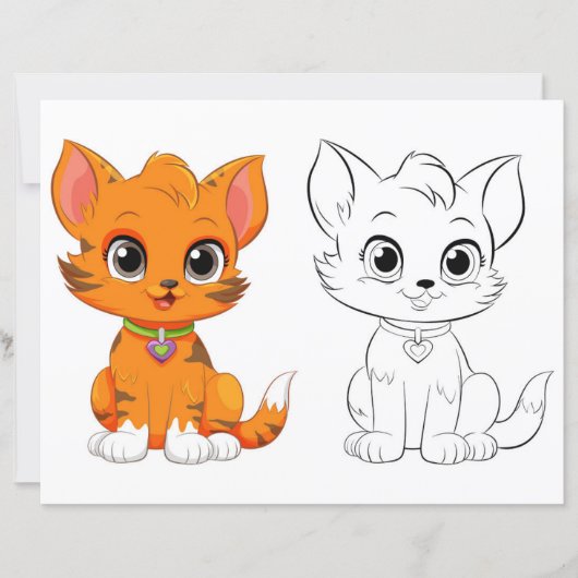 かわいい猫のカラーリングページ (正面)