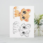 かわいい猫のカラーリングページ (スタンド正面)