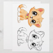 かわいい猫のカラーリングページ (正面/裏面)