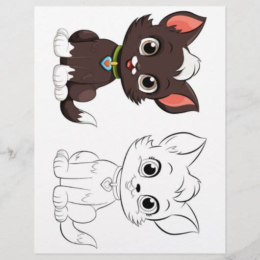 かわいい猫のカラーリングページ チラシ (正面)