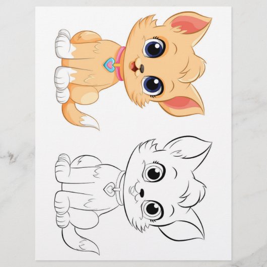 かわいい猫のカラーリングページ チラシ (正面)