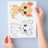 かわいい猫のカラーリングページ チラシ (手)