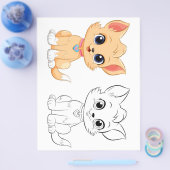 かわいい猫のカラーリングページ チラシ (シングル)