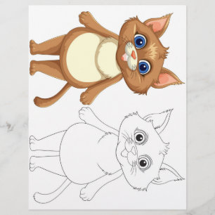 かわいい猫のカラーリングページ チラシ